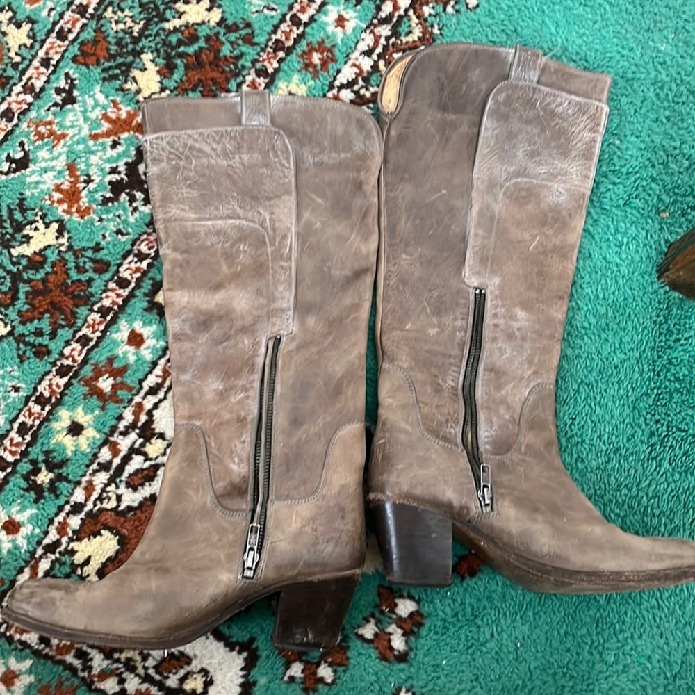 Frye Jackie Talk Boots - Distressed Taupe (grey/brown)